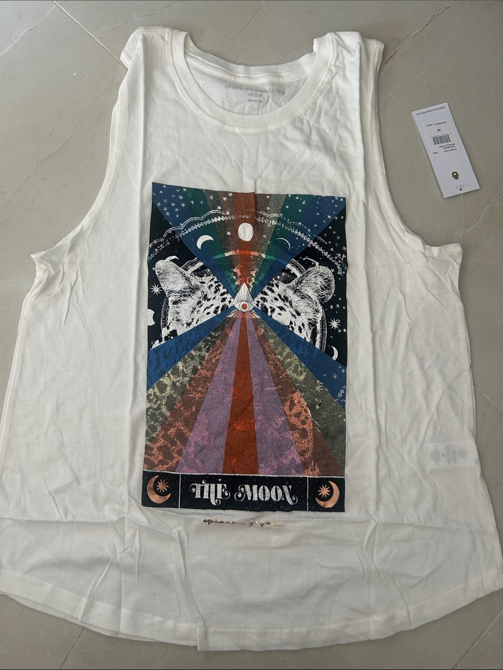 Spiritual Gangster  butter Crewneck Tank top the moon yoga Xs s m